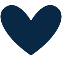A solid dark blue heart shape on a black background.