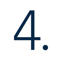 A large, dark blue number 4 followed by a period is centered on a black background.