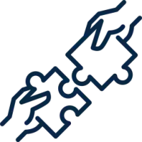 A blue, stylized zigzag lightning bolt icon on a transparent background.