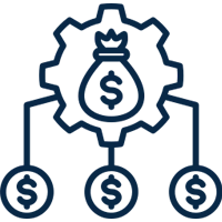 A balanced scale icon representing justice, with a central pillar and two weighing pans on either side.