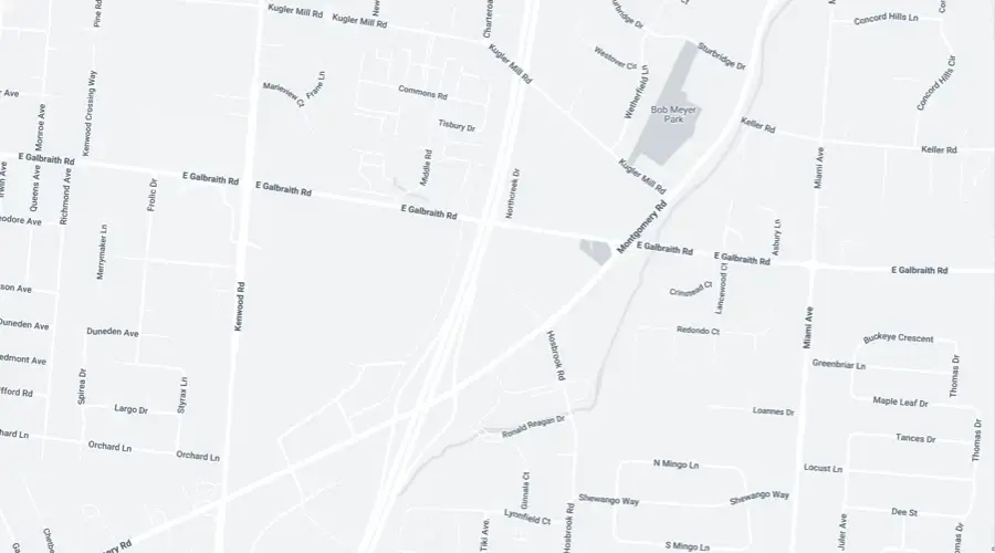 A street map showing E Eubank Blvd NE intersecting various roads, with several labeled streets, neighborhoods, and a body of water near the top-center.