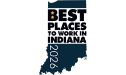 Dark blue rectangular flag with two yellow stars in the top left corner and the number "2026" written vertically along the left edge.